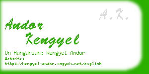 andor kengyel business card